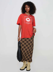 Party In Barcelona Oversized Tee Red