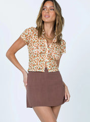 Selby Mini Skirt Brown