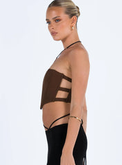 Carnlea Strapless Top Brown