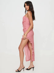 Elestria Strapless Midi Dress Pink