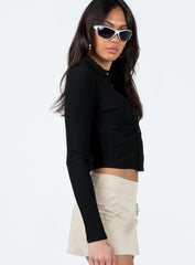 Trey Long Sleeve Top Black
