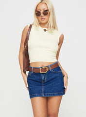 Nickei Denim Mini Skirt Mid Wash Tall