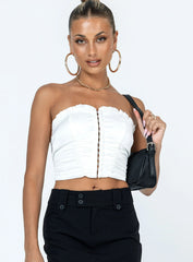 Cason Strapless Top White