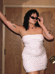 Oscar Mini Dress White Floral Curve
