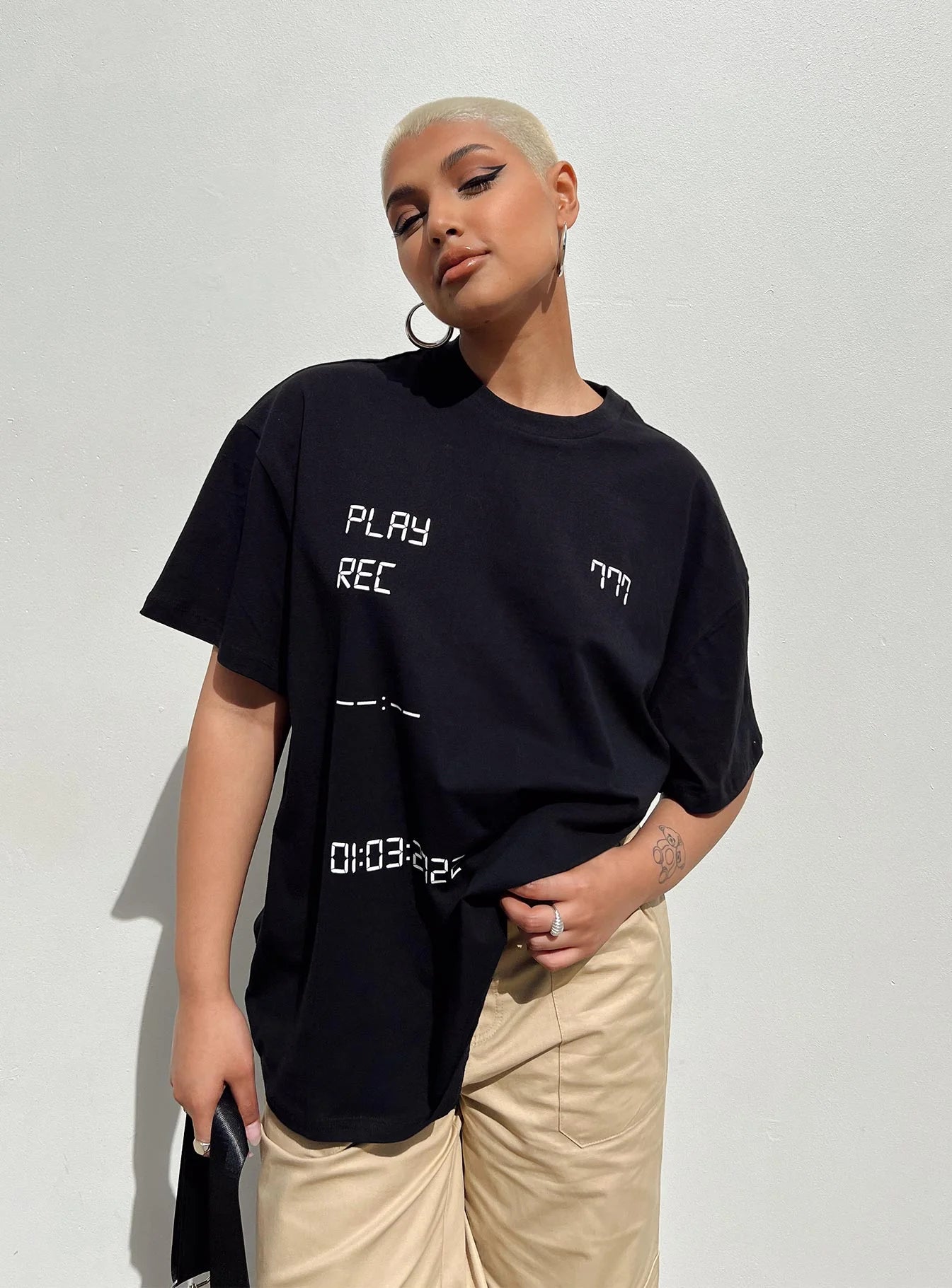 Recording Oversize Tee Black