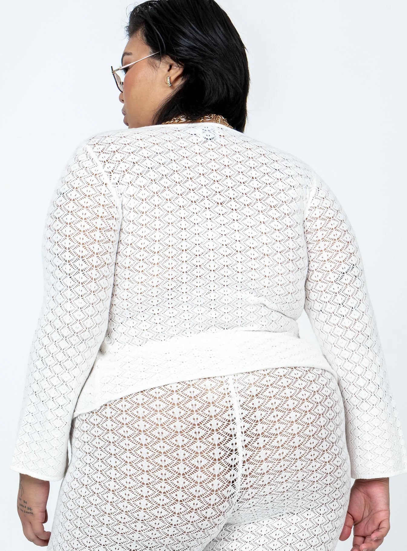 Wild & Free Crochet Top White Curve