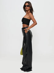 Tempted Faux Leather Pant Black