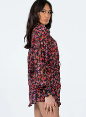 Edena Mini Dress Black Floral