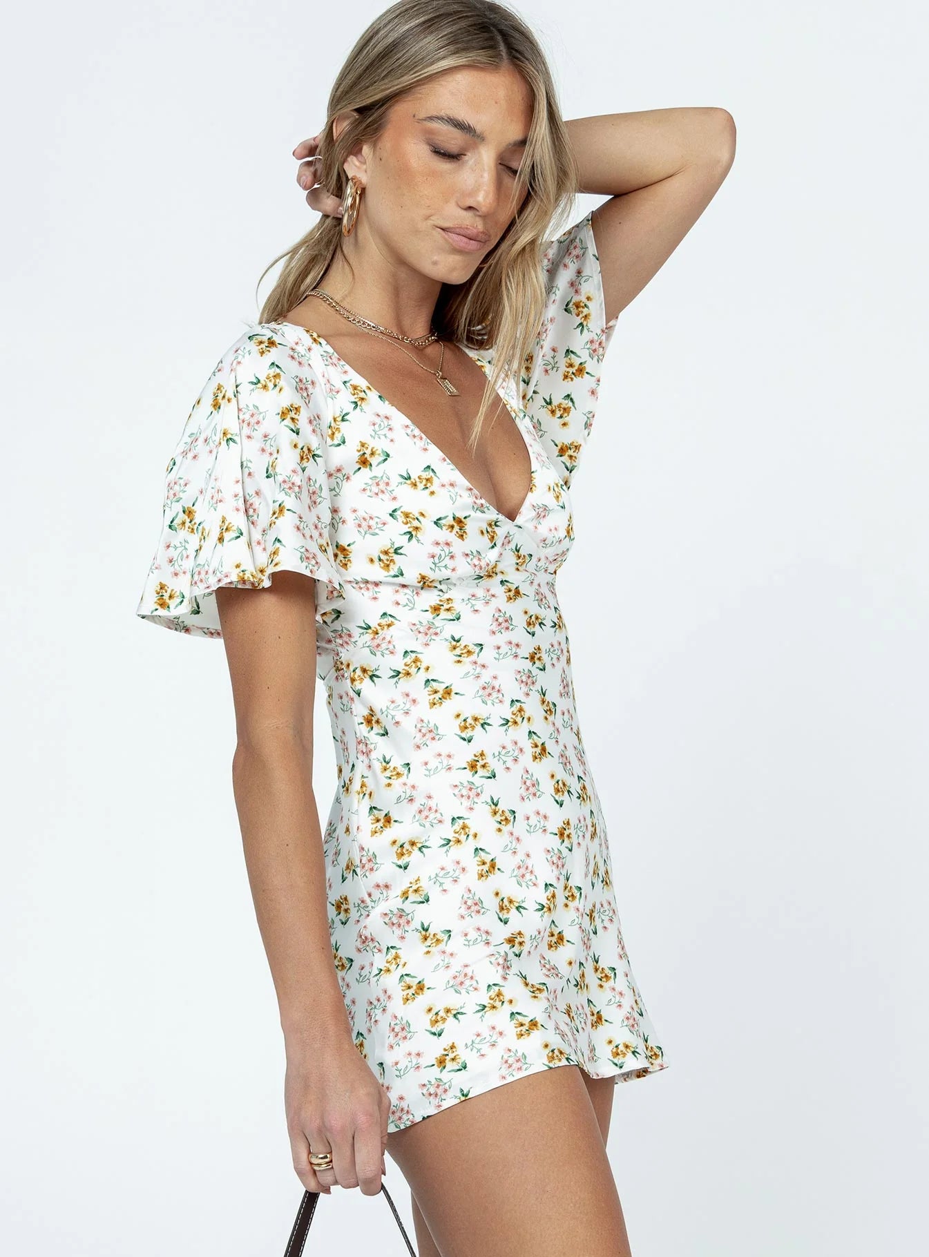 Lucine Mini Dress White Floral