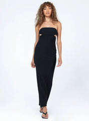 Nola Strapless Maxi Dress Black
