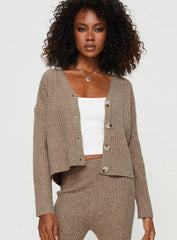 Yang Knit Cardigan Brown