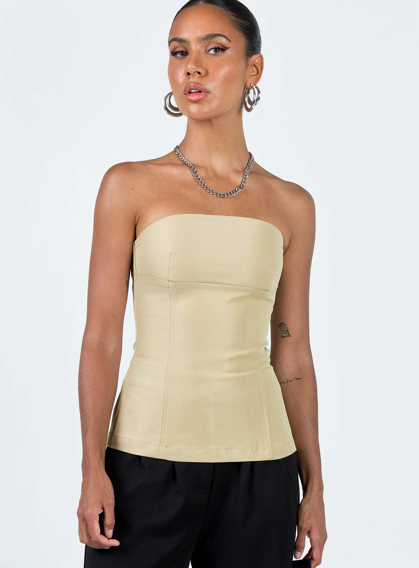 Wesanders Strapless Top Camel