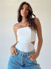 Alaska Strapless Bodysuit White