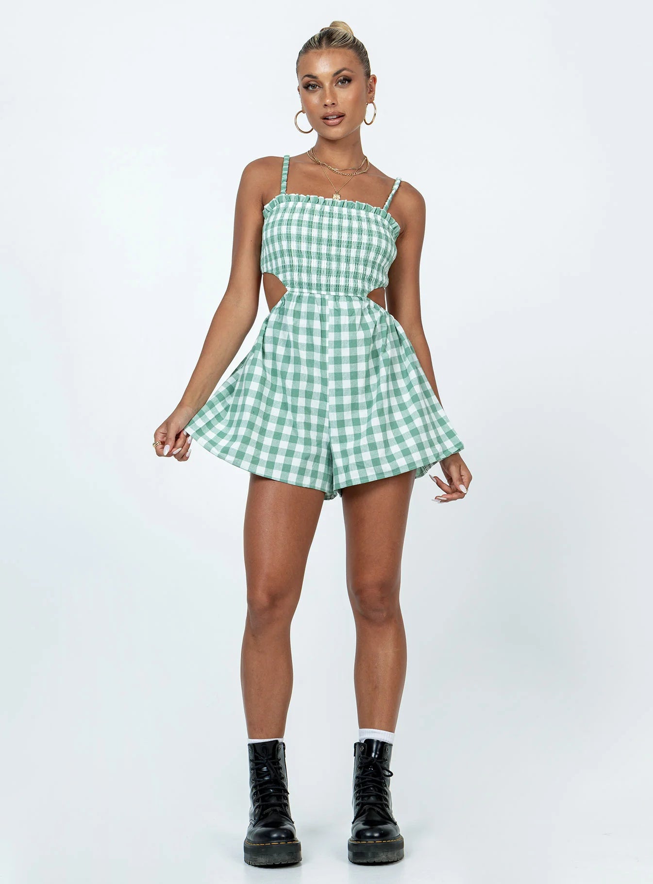 Danton Romper Green Gingham