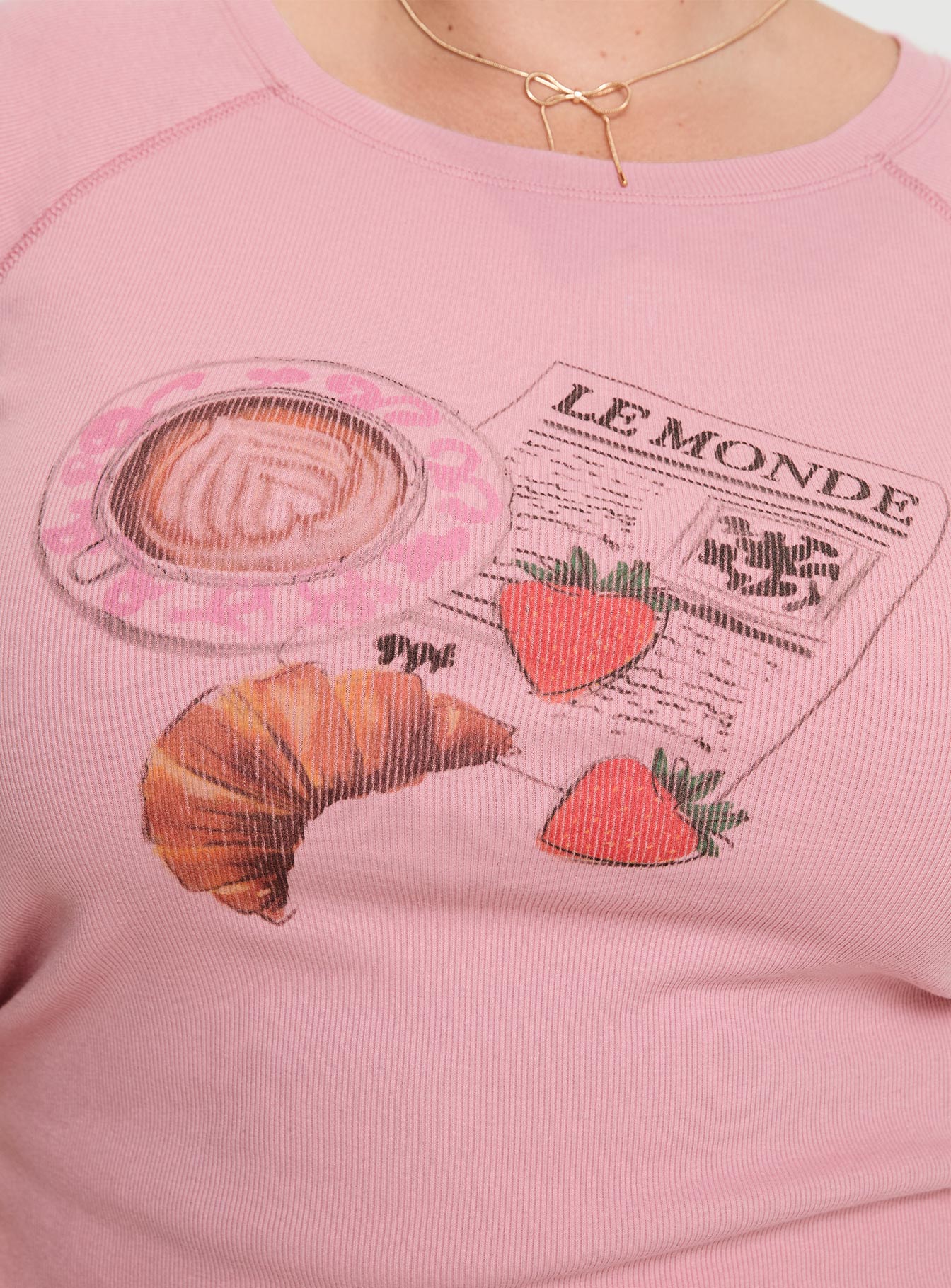 Breakfast Buffet Sleep Tee Pink Curve