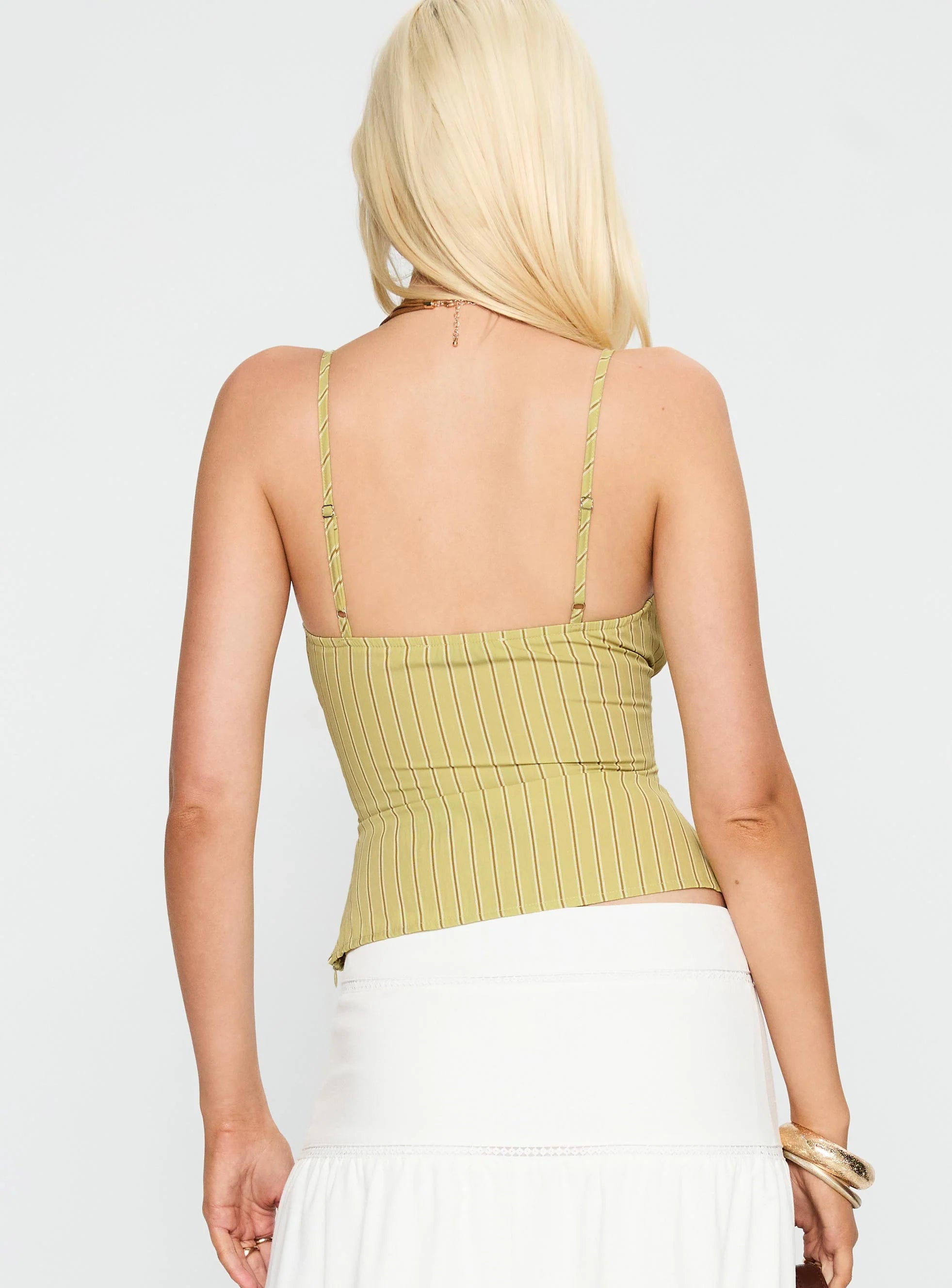 Lucky Babe Cami Top Sage Stripe