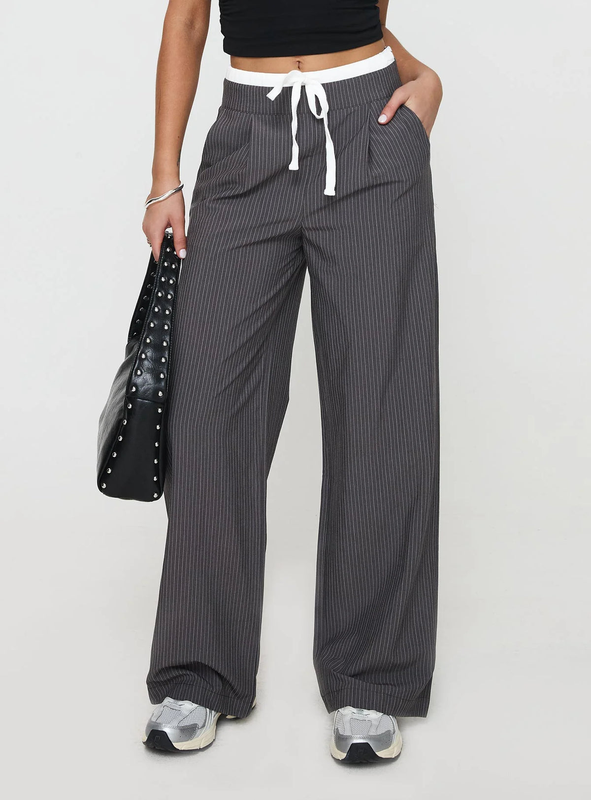 Auclaire Pinstripe Pant Charcoal