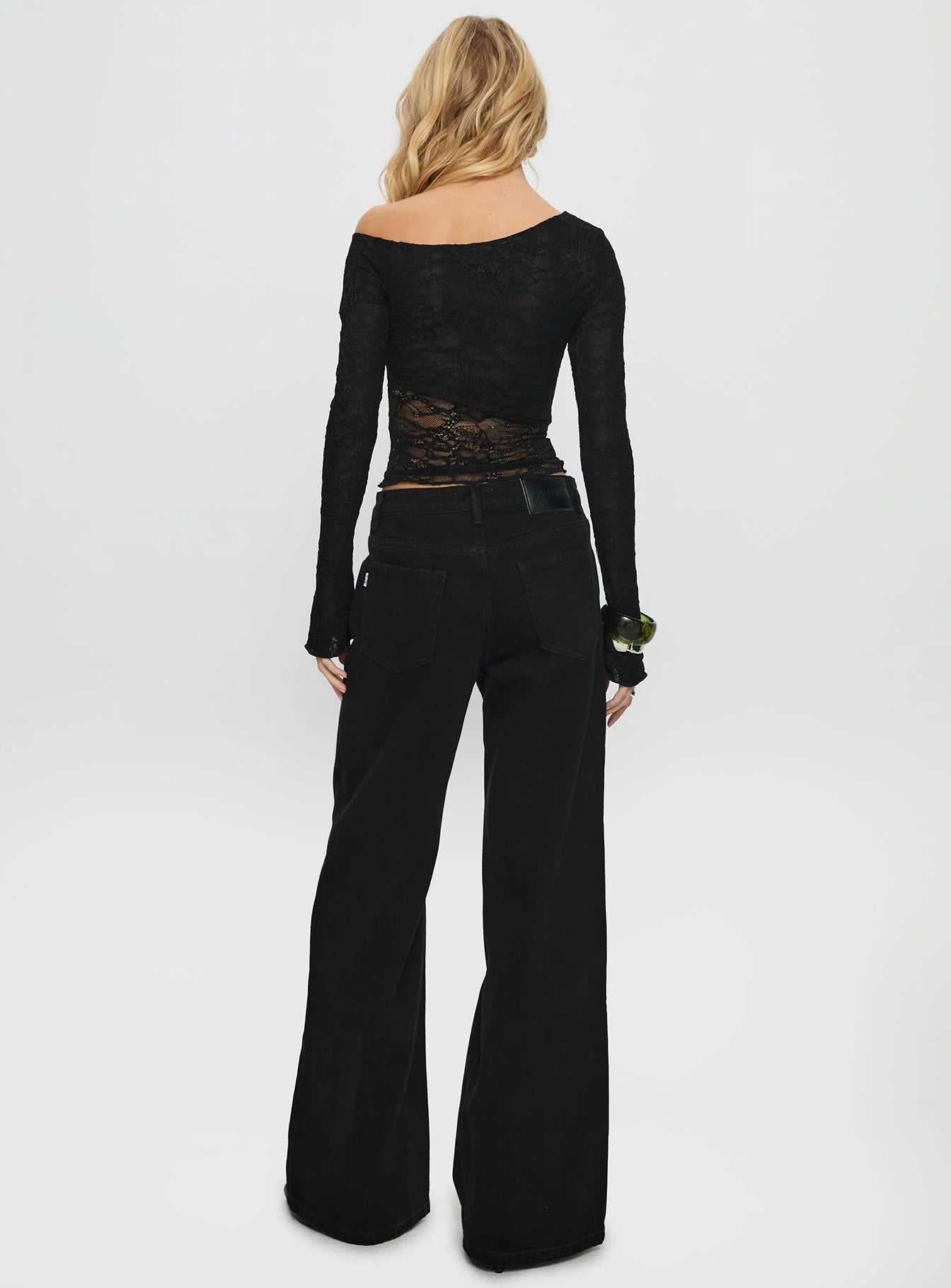 Mellowed Out Low Rise Straight Leg Jeans Washed Black