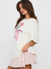 Lassie Girl Oversized Graphic Top Cream