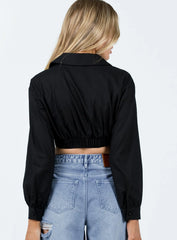 Zaxton Long Sleeve Top Black