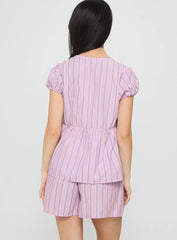 Drop Dead Gorgeous Tie Up Set Purple Stripe