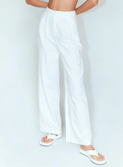 Ayla Linen Pants White Tall