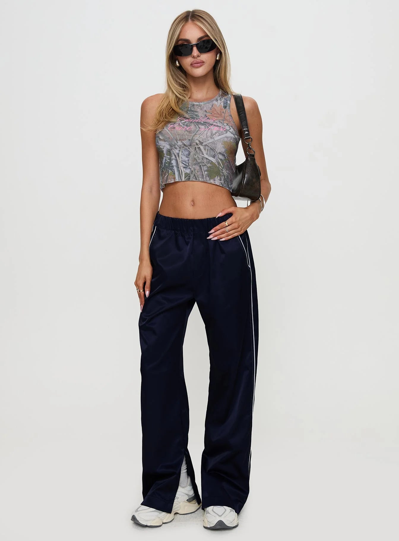 Couldn't Care Less Graphic Top Leafy Camo