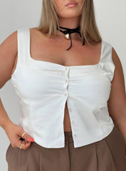 Yeah The Pearls Top Ivory Curve
