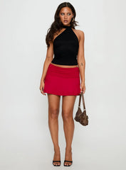 Tamsyn Ruched Mini Skirt Red