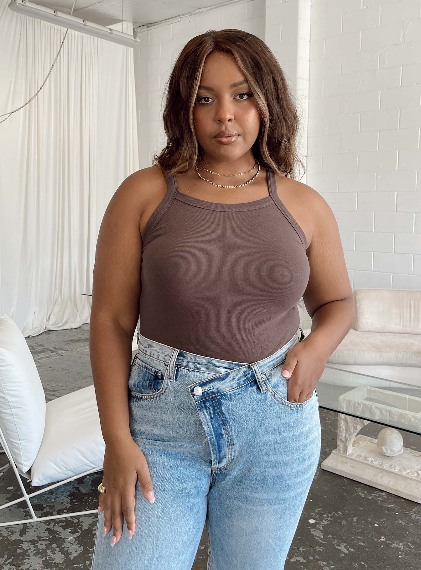 Lindsey Bodysuit Brown Curve