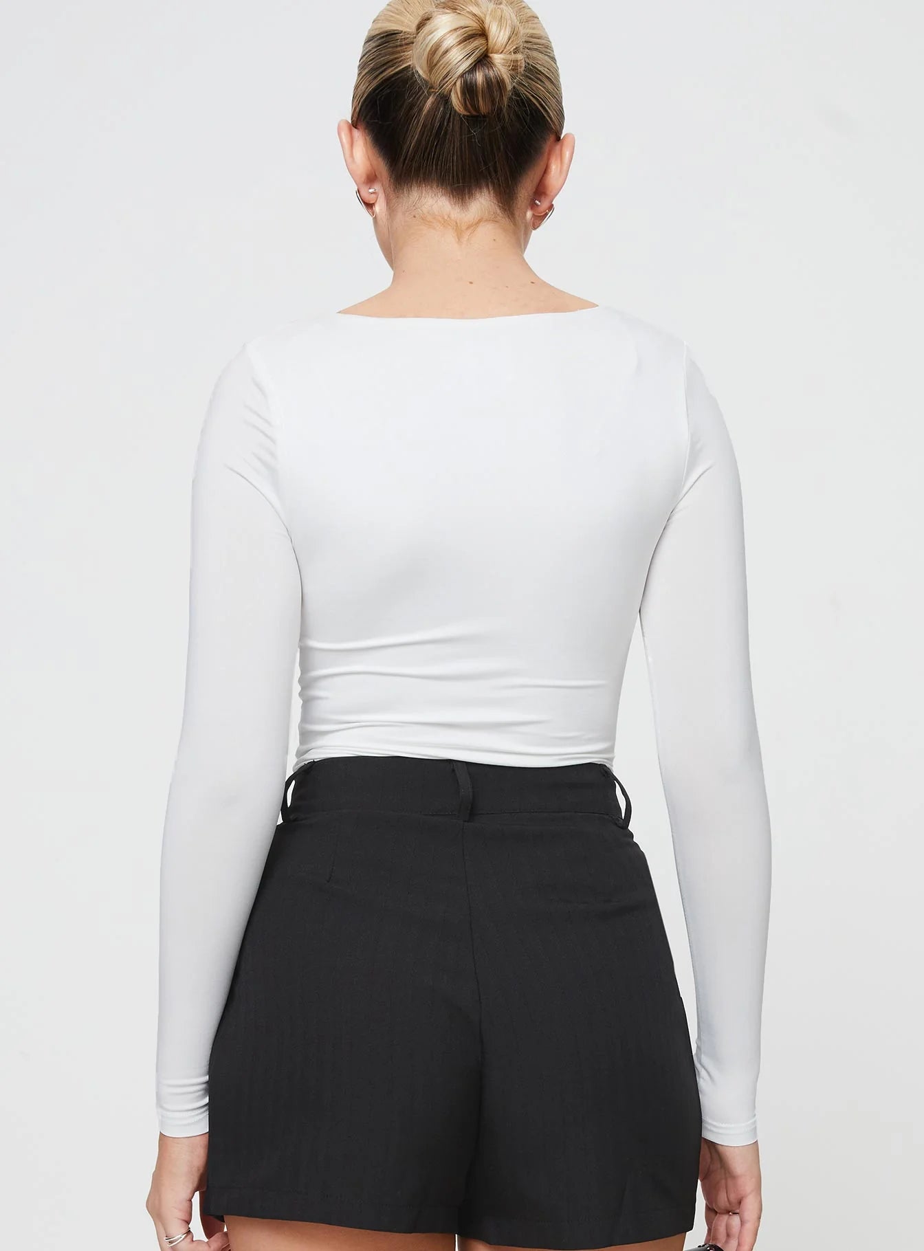 Crasey Long Sleeve Bodysuit White