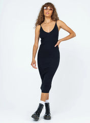 Oxford Midi Dress Black