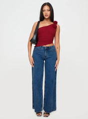 Pillai One Shoulder Top Red