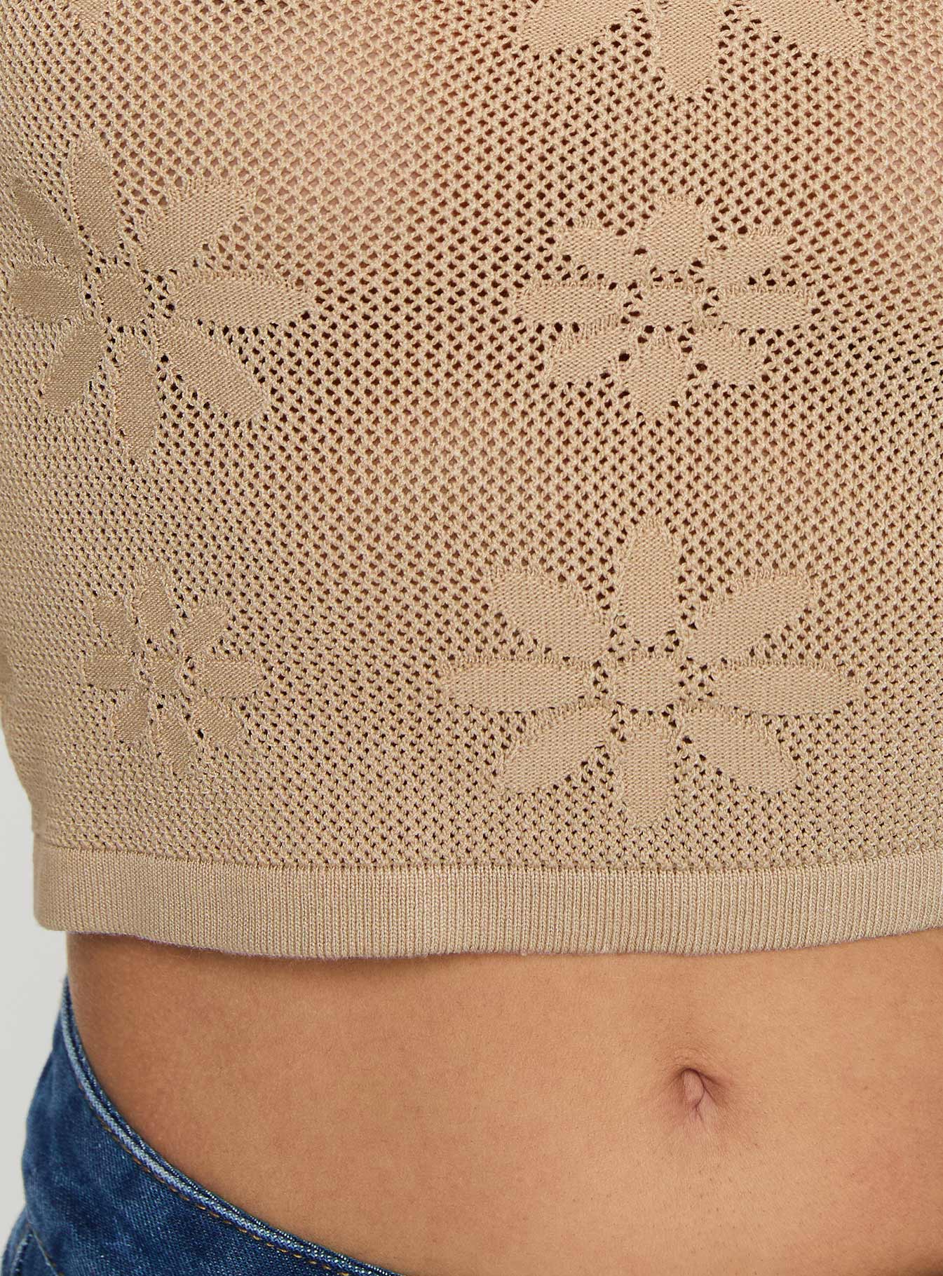 Flolie Long Sleeve Top Beige
