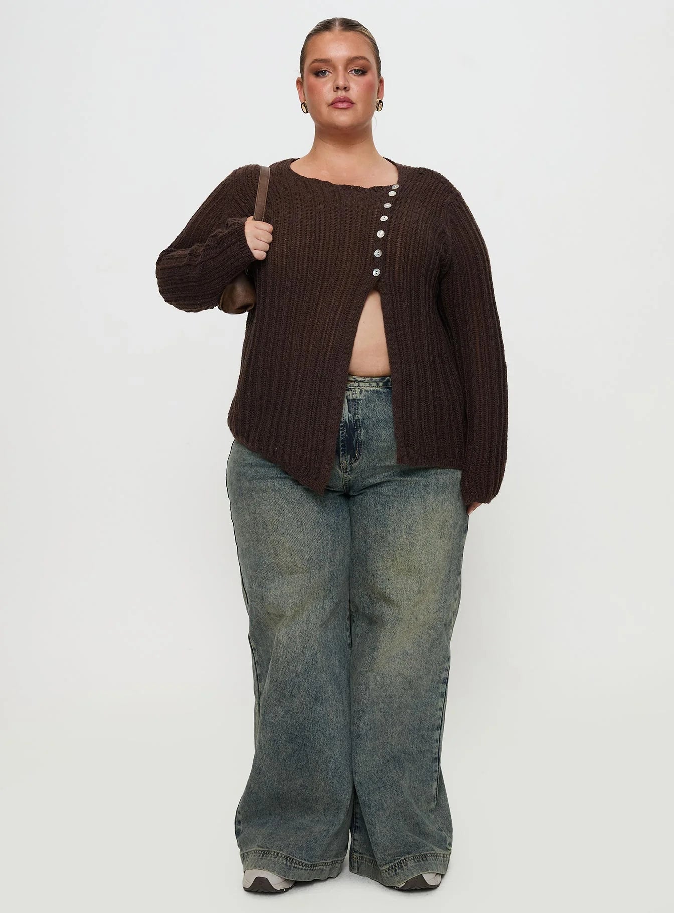 Lenker Knit Jumper Brown Curve
