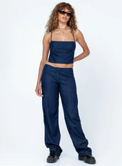 Motel Rosta Top Denim Blue