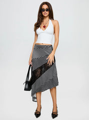 Midnight Memories Asymmetrical Midi Skirt Black Multi