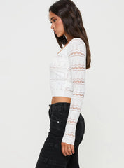 Valor Long Sleeve Knit Top White