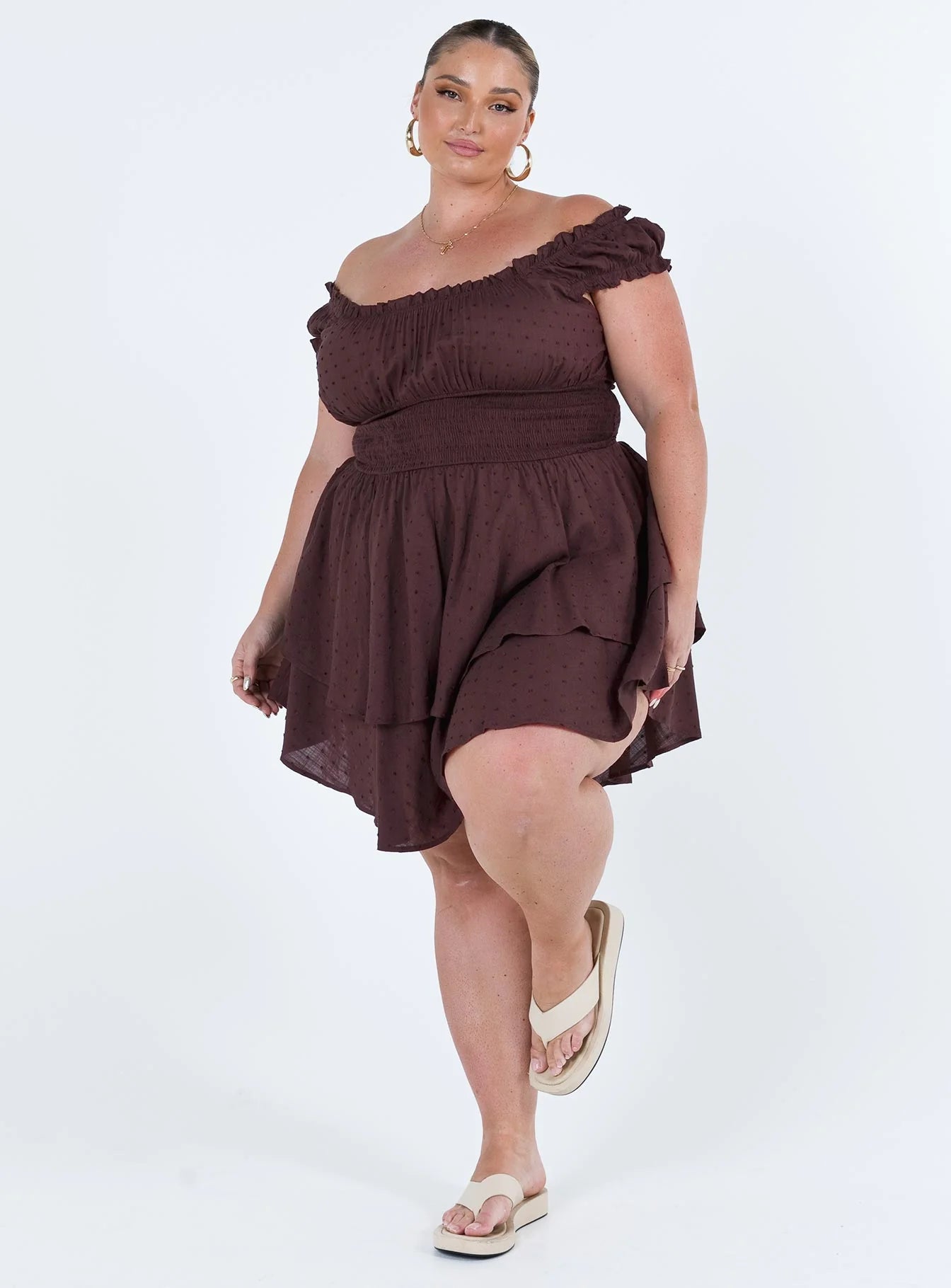 The Love Galore Romper Brown Curve
