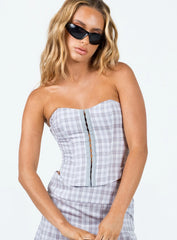 Bladini Corset Top Grey Check