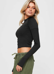 Crussi Long Sleeve Top Black