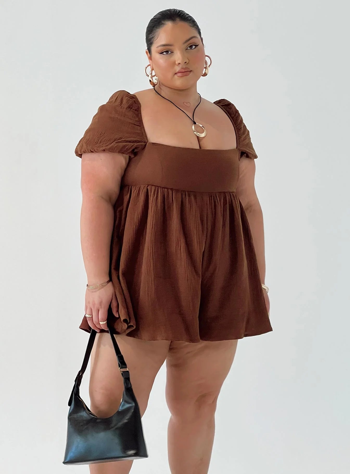 Lorna Romper Brown Curve
