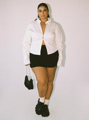 Belshaw Lace Up Back Shirt Ivory Curve