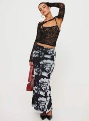 Silveira Long Sleeve Lace Top Black