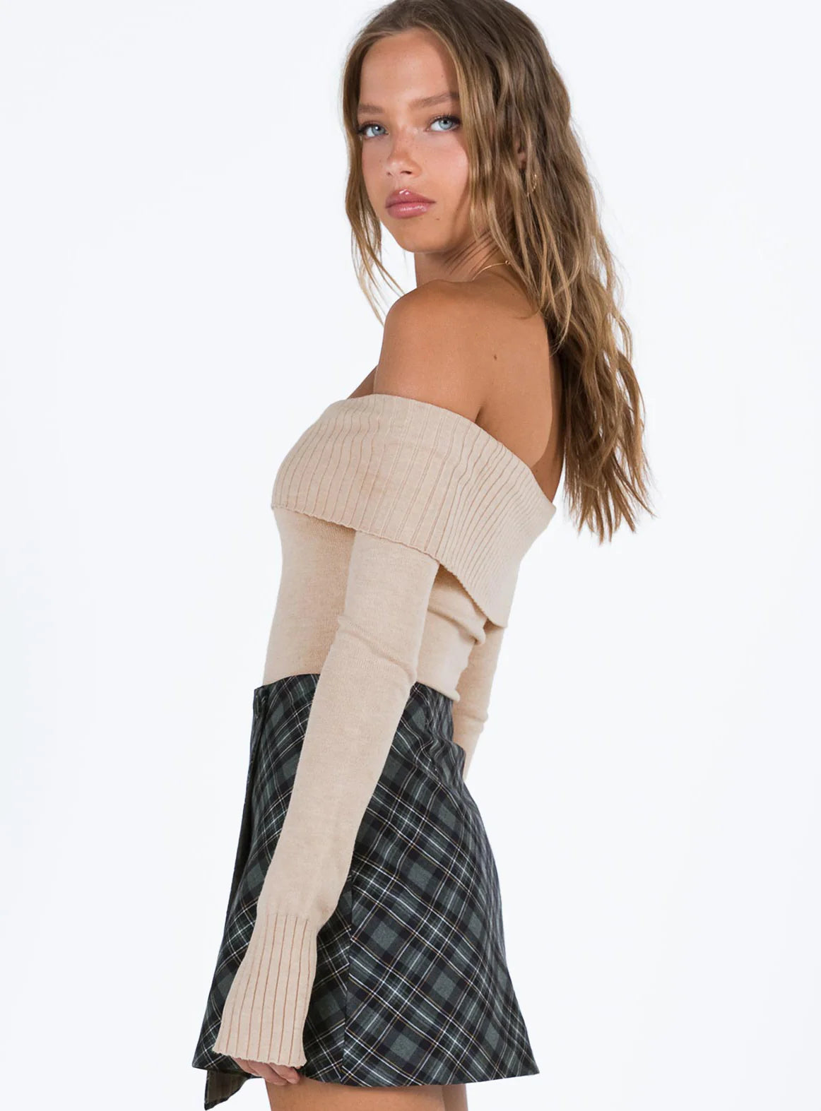 Savani Off The Shoulder Bodysuit Beige