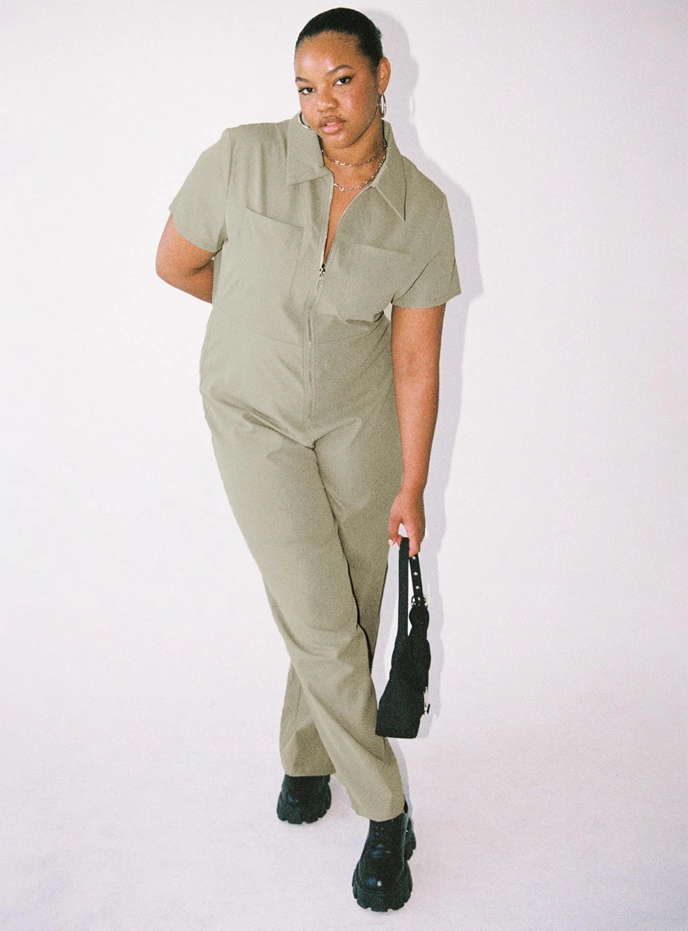 Loretta Jumpsuit Khaki Curve