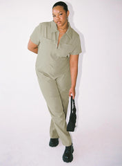 Loretta Jumpsuit Khaki Curve