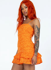 Molina Mini Dress Orange Texture