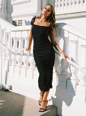 Charvi Short Sleeve Midi Dress Black