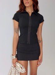 Karley Low Waist Mini Skirt Pinstripe